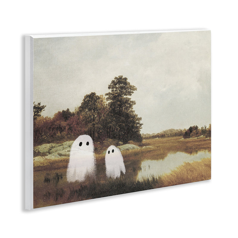 Art mural, paire de fantômes en campagne d'automne, design par Victoria Barnes