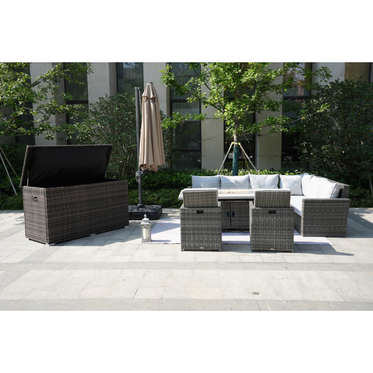 Fitzgerald Wicker/Rattan 10 - Person Seating Group With Cushions