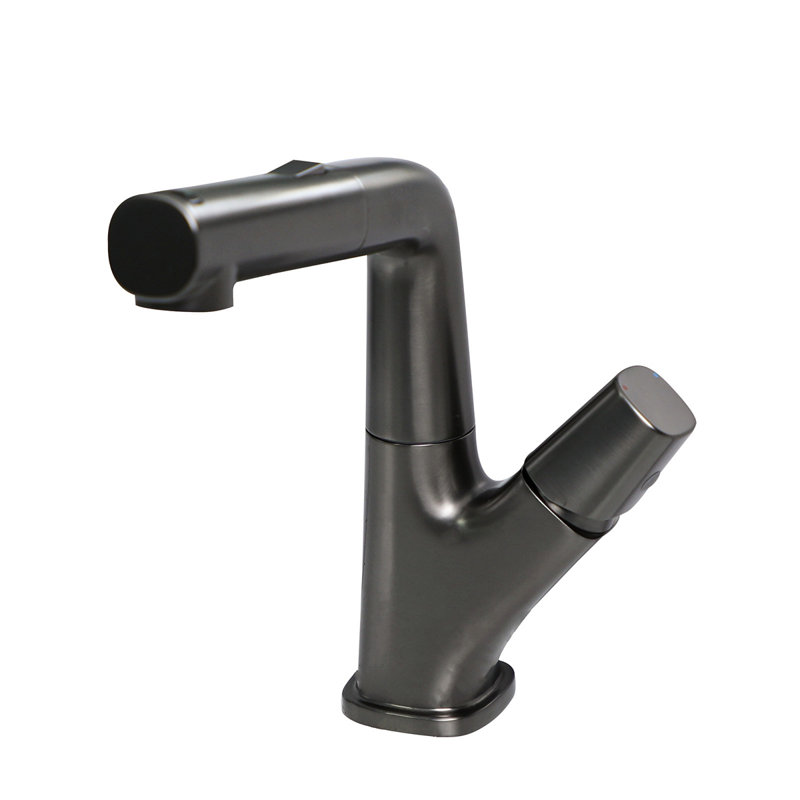 Pull-Down Bathroom Sink Faucet With Three Water Modes, Black