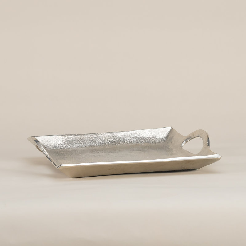 Downley Metal Tray, Silver