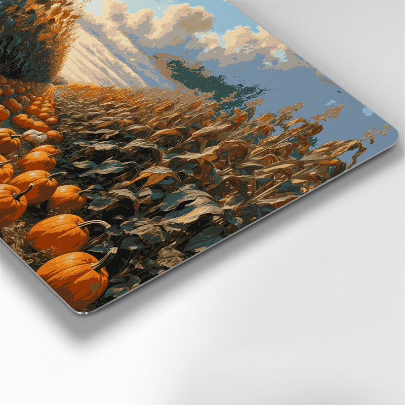 «Farm Autumn Pumpkins», art mural en métal brun, H 11 po x l 14 po