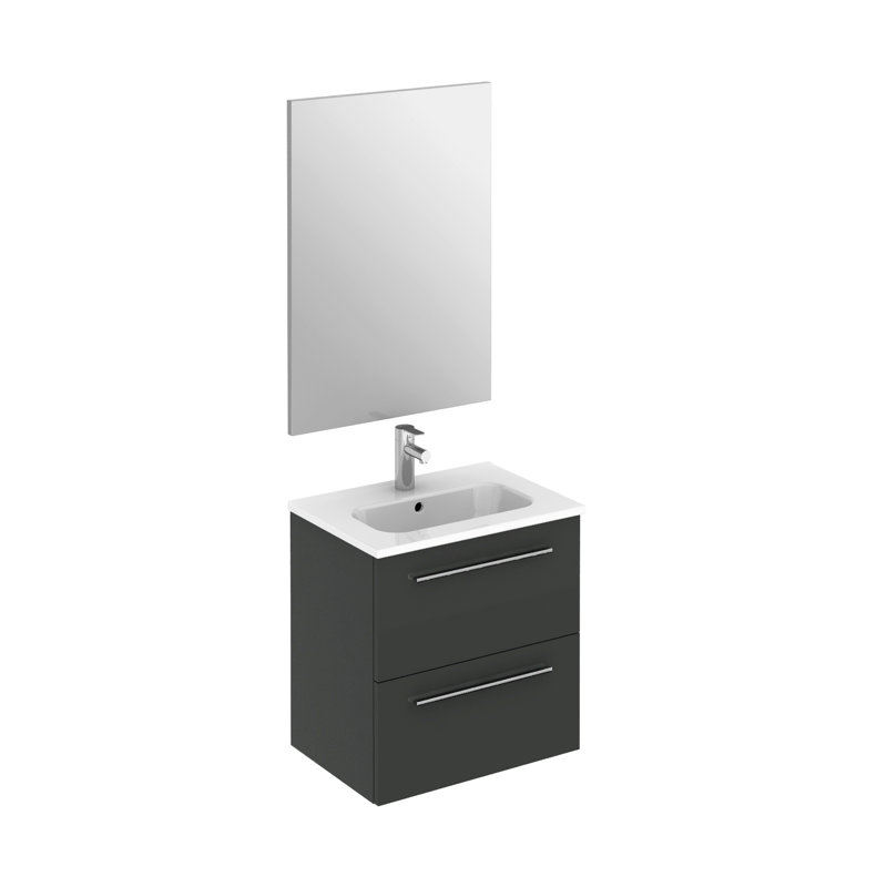 Ensemble de meuble-lavabo mural simple 20 po avec miroir Junell
