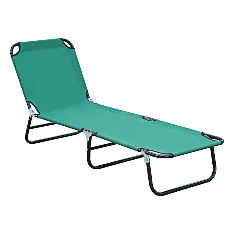 Outdoor Folding Patio Lounge Chair, Green