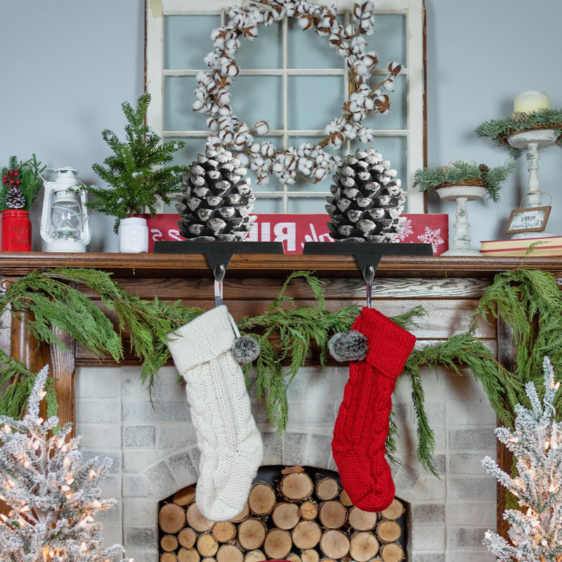 Set of 2 Christmas Stocking Holders for Mantle