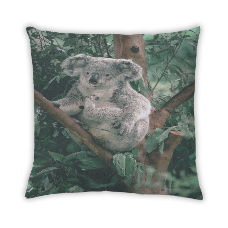 Coussin décoratif à motif d'animaux Koala 19, Microsuède