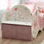 Disney Princess Carriage Toddler Bed with Canopy - Easy to Assemble Kids Bed with Fabric Storage Boxes - Sturdy Engineered Wood Construction, Guarded Sides, Wooden Slats, Fits 140cm x 70cm Mattress (Mattress not included)