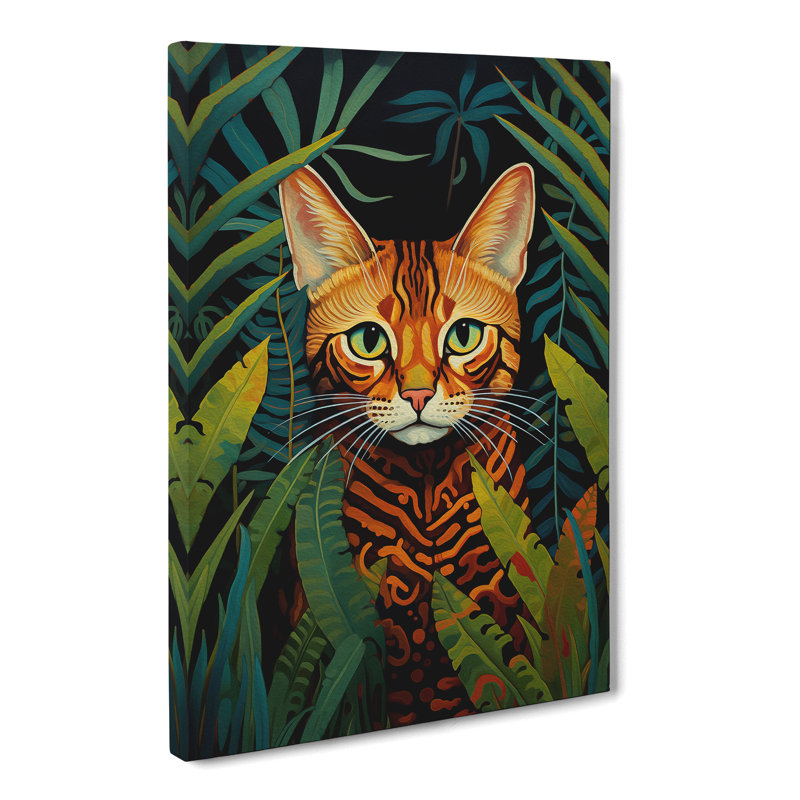 Bengal Cat Symbolism No.2 - Wrapped Canvas, 60cm H x 40cm W x 3cm D