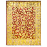 High-Quality Hand-Knotted Red And Gold Area Rug