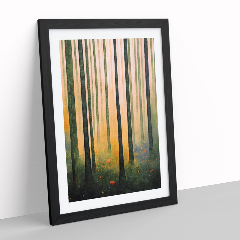 Forest No.5 - Single Picture Frame Painting, Black, 64cm H x 46cm W x 2cm D