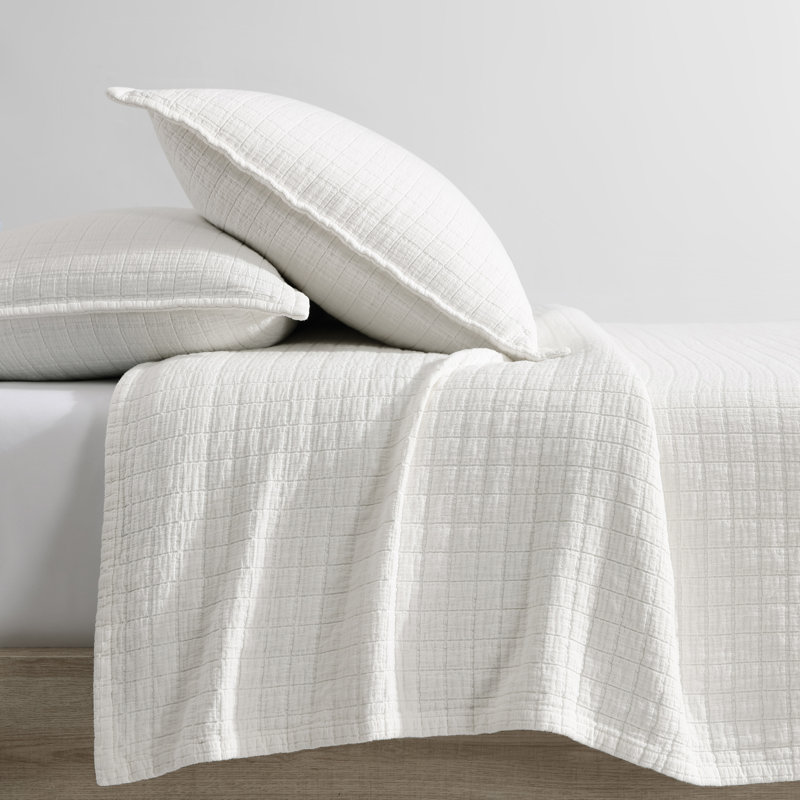 Couvre-lit en coton Calvin Klein Essential, Blanc cassé, Couvre-lit très grand