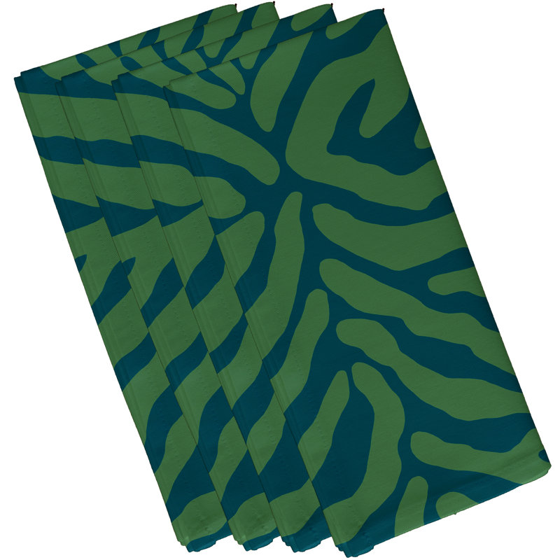 Akheelesh Polyester Geometric Square Napkin, Teal