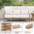 Solid Wood Patio Sofa with Cushions-113103517