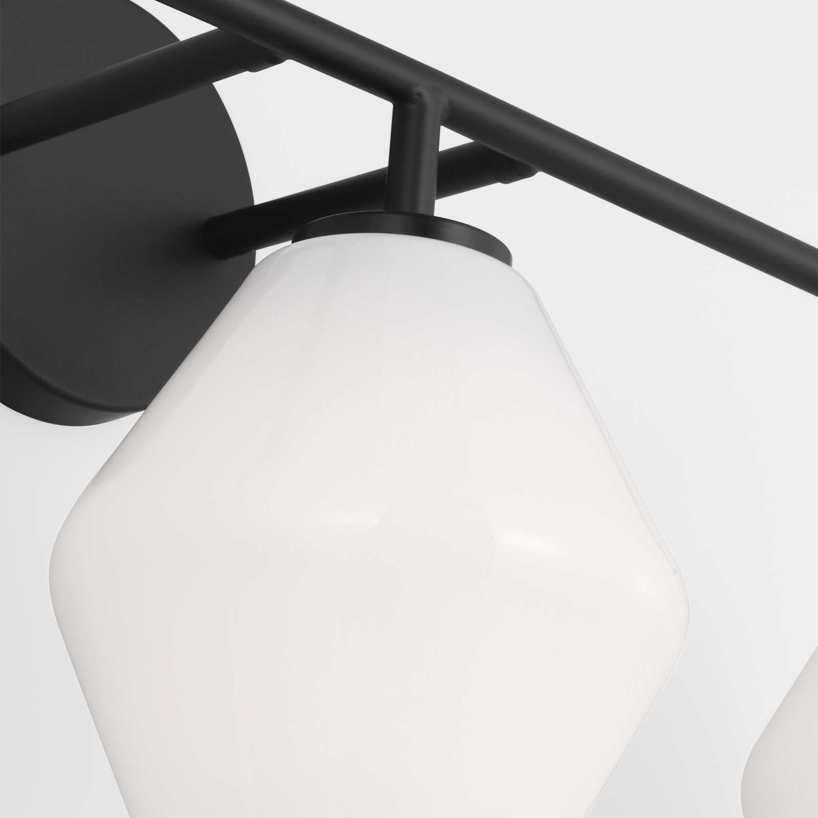 Rooks 3-Light Dimmable Vanity Light, Midnight Black, White