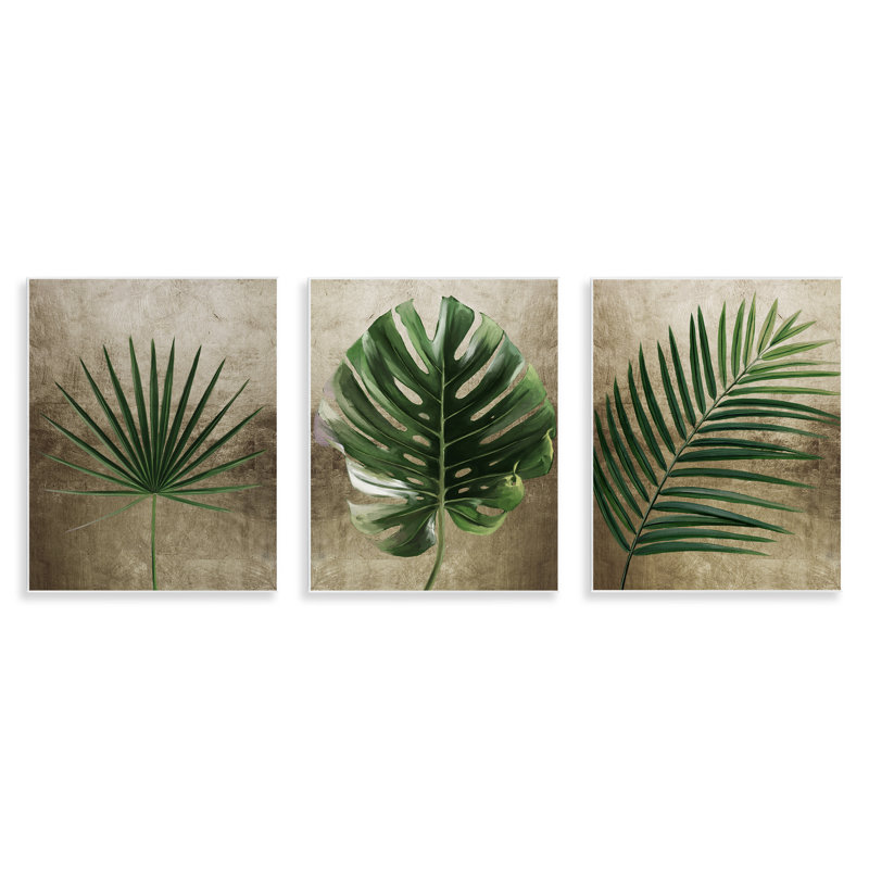 Plaque murale Rustic Earthy Tropical Leaves, design par Anna Lischenko