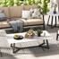 Aluminum Rectangular 51.25"L X 25.5"W Patio Coffee Table With Sintered Stone Tabletop