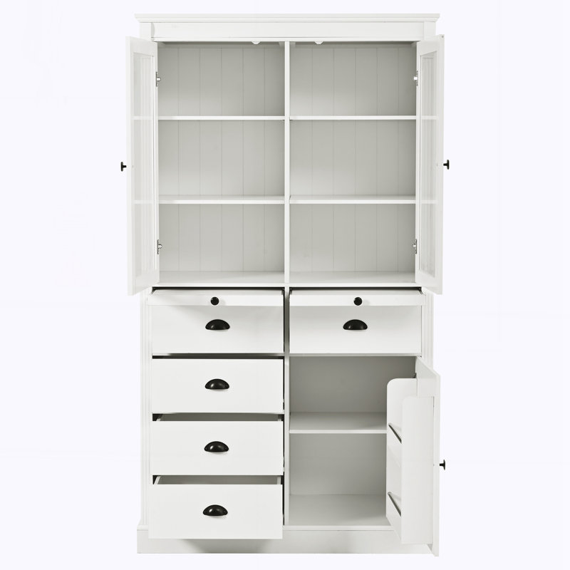 Vitrine avec portes vitrées, Blanc