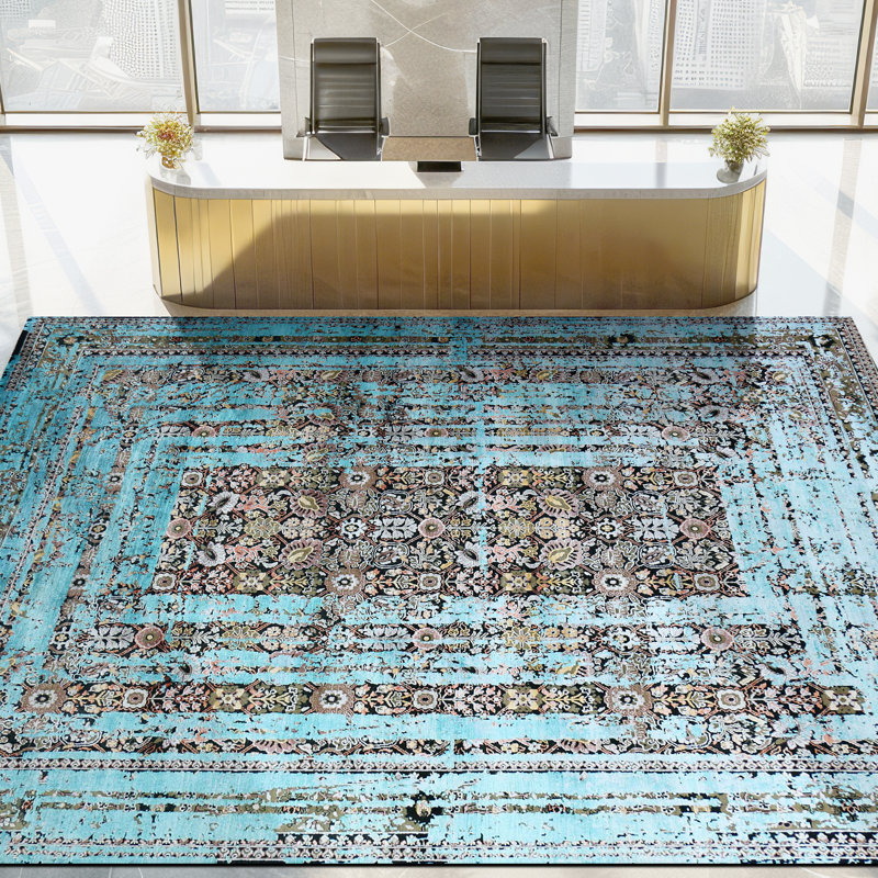 Tapis rectangulaire noué à la main, Rectangle 6 pi x 9 pi