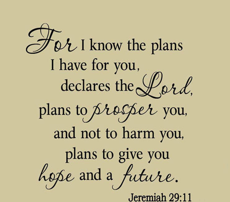 Adhésif décoratif «For I Know the plans I Have for You Long Version», H 38 po x l 40 po