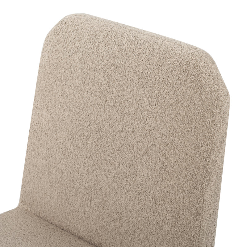 Maricelle Boucle Dining Chair, Light Brown