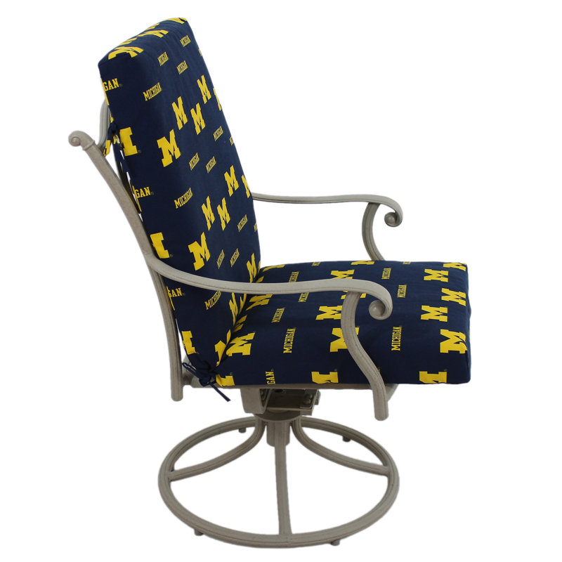 Coussin de chaise de salle à manger d’intérieur/d’extérieur michigan NCAA