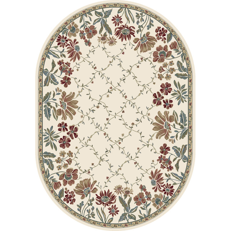 Angie Floral Indoor Rug, Oval 5'3" x 7'7"
