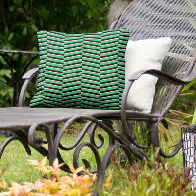 Coussin décoratif d'extérieur à motif géométrique Fractured - moderne, résistant aux rayons UV et aux intempéries