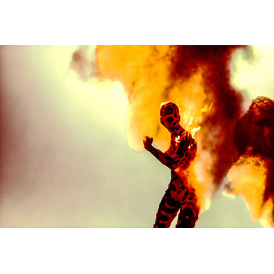 Burning Cyborg - Wrapped Canvas Print
