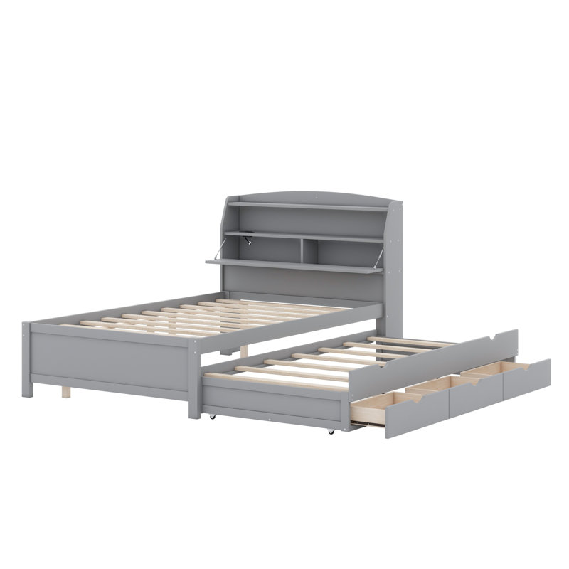 Vilene Bookcase Bed, Gray, Full / Double