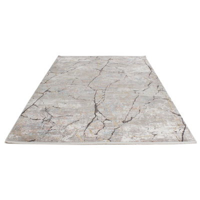 Tapis turc noir et gris 7 x 7 po