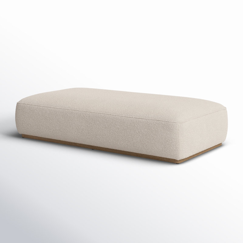 Audrianne Upholstered Ottoman,  Knoll Natural Boucle
