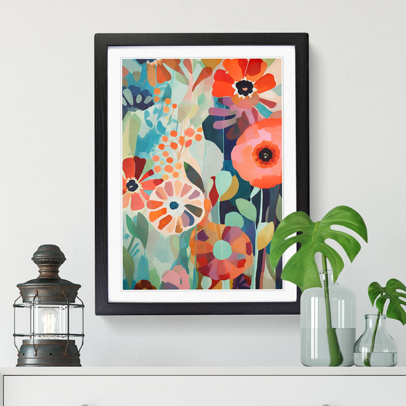 FRM-V0523-934X Flowers Orphism Art Vol.4 - Picture Frame Print, 46cm H x 34cm W x 2cm D