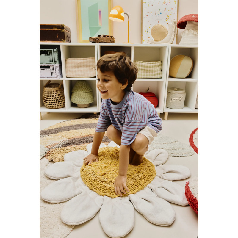Floor Cushion White Daisy