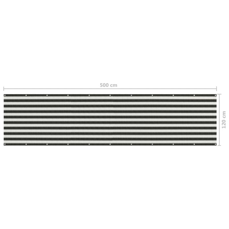 Ceti Anthracite/White Vinyl Fence Panels, 120cm H x 500cm W x 0.15cm D