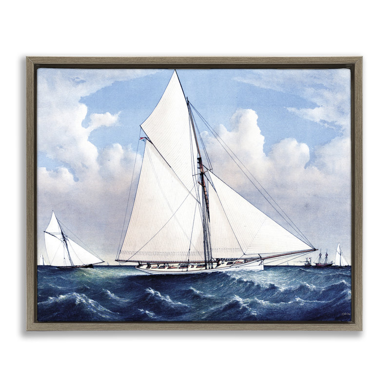 «Ship on Turbulent Waters», art mural sur toile flottante, design par Stellar Design Studio, H 25 po x l 31 po