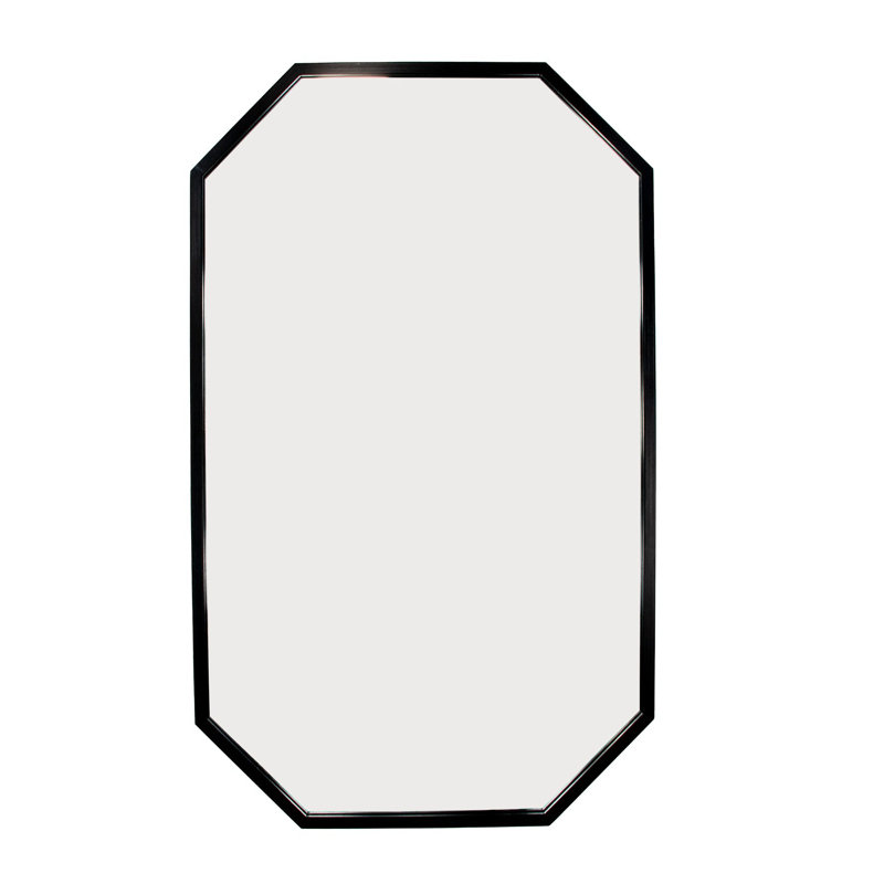 Somo Octagon Metal Wall Mirror, Black