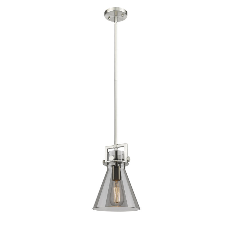 Luminaire suspendu avec tige 30 po Coterie, Plaqué couleur fumée, Nickel satiné, H 11,38 po x l 8 po x P 8 po