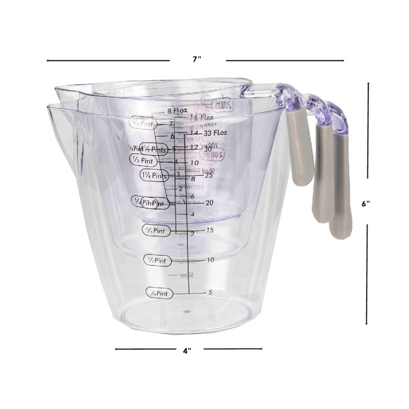 Ensemble de gobelet mesurant 3 pièces en plastique 