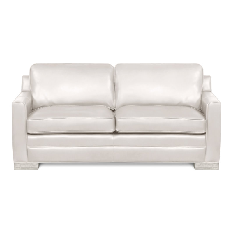 Canapé American Bungalow 81 "Summerton, Casablanca, Cuir véritable Regent Chalk