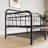 Twin Size Metal Daybed Frame With Trundle, Heavy Duty Steel Slat Support Sofa Bed Platform With Headboard, No Box Spring Needed, Black