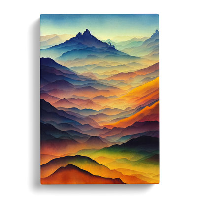 Mountain Landscape Painted No.4 - Wrapped Canvas Print