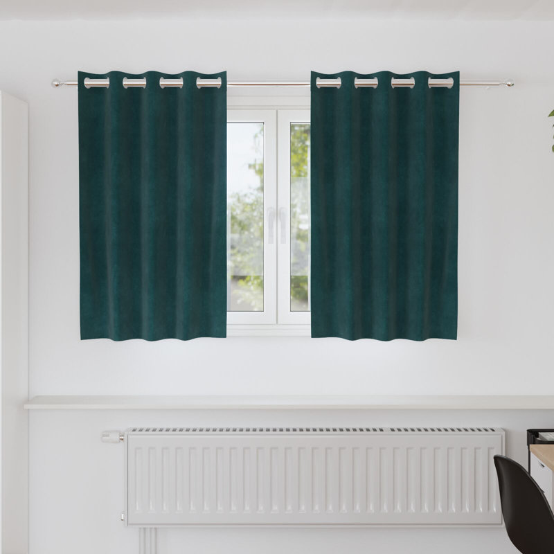 Curtains Polyester Medium Decorative Inlays, Forest Green, 140cm Width x 140cm Drop