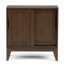 Armoire de rangement basse Mid-Century moderne en bois franc avec portes coulissantes Harper-681507109