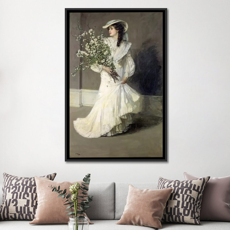 'Spring' - Wrapped Canvas Painting Print, Black Floater Framed Canvas, No Mat, 60" H x 40" W x 1.5" D