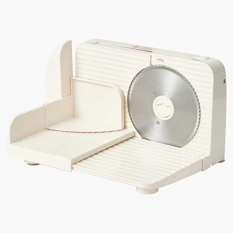 Trancheuse à viande, coupeur électrique pliable de 6,7 po avec double verrou de sécurité, épaisseur ajustable de 0 à 0,59 po, facile à nettoyer, trancheuse de 180 W pour la viande congelée, le jambon, le baguett et le steak