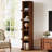 70.9-Inch Tall Narrow Bookcase, 5-Tier Slim Cube Bookshelf with Side Storage