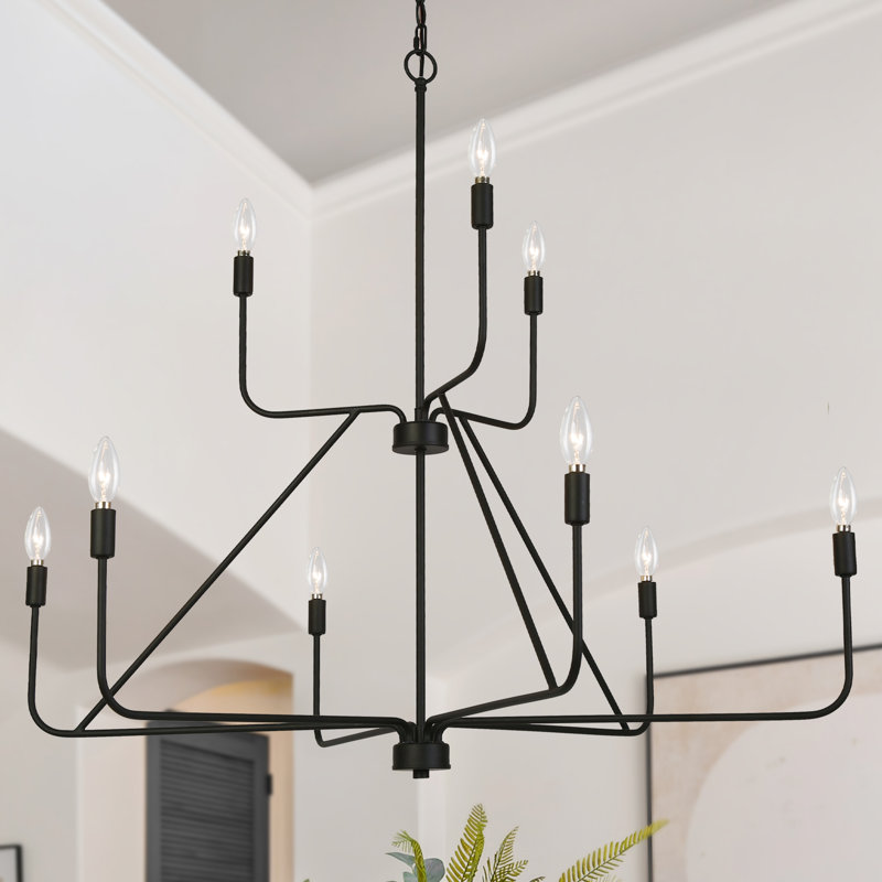 Lustre étagé surdimensionné à 9 lumières Ethon