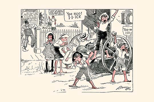 « the ice wagon » par clare briggs, reproduction d’art, 24 po x 36 po