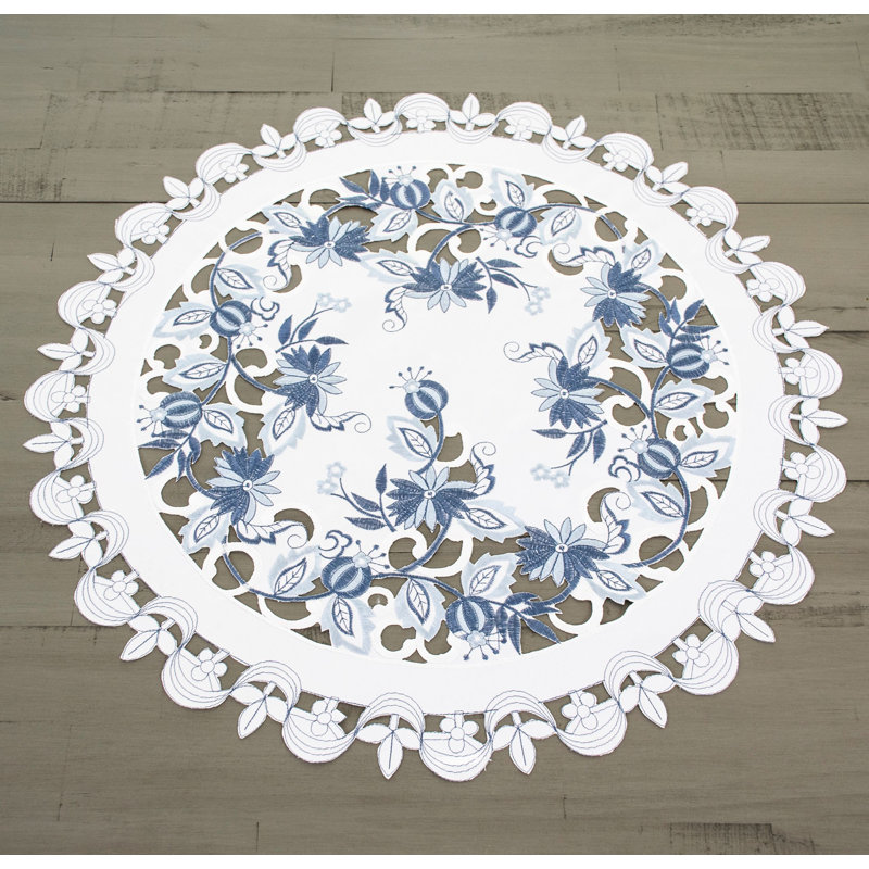 Plateau de table Burrier Delft bleu oignon et ivoire (rond 23 po)