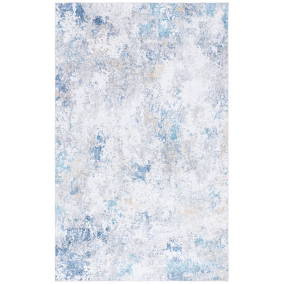 Tapis bleu / blanc en polyester tissé à la machine Taihlor