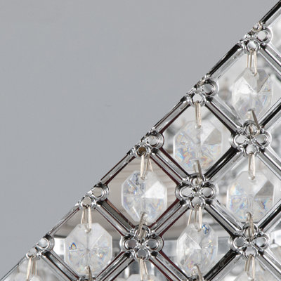 Lampe sur pied contemporaine en métal poli 60 po et cristal transparent 60 po